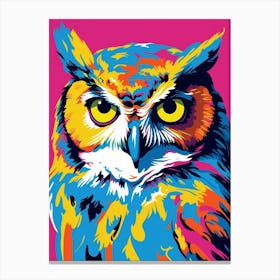 Andy Warhol Style Bird Owl Canvas Print