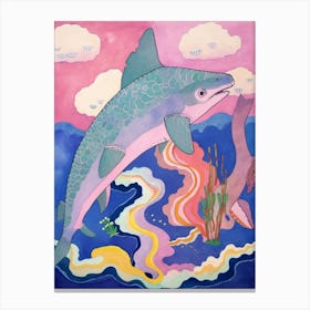 Maximalist Animal Painting Shark Canvas Print