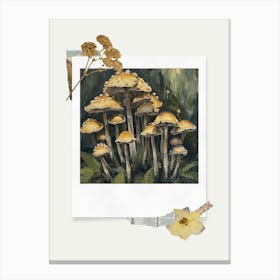 Scrapbook Mushrooms Fairycore Painting 2 Canvas Print