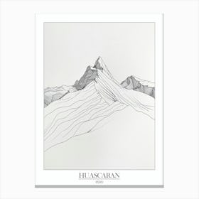 Huascaran Peru Line Drawing 1 Poster Canvas Print
