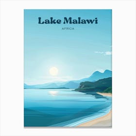 Lake Malawi Tranquil Digital Travel Illustration Canvas Print