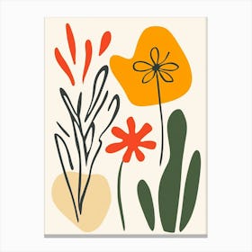 Cactus And Flowers Canvas Print