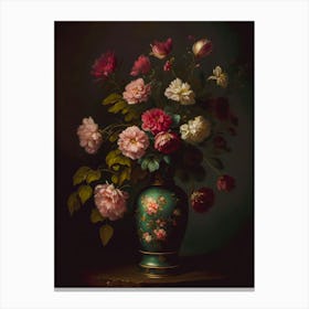 Flowers Art Painting Vase Still Life Vintage Canvas Print