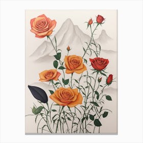 Roses In The Mountains 1 Canvas Print