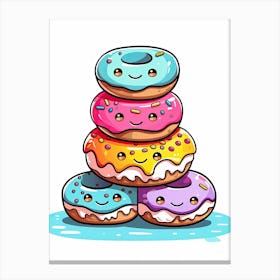 Cute Donuts Friends Canvas Print