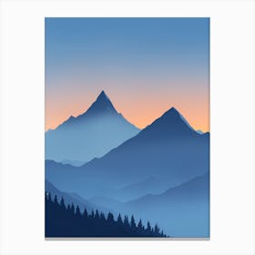 Misty Mountains Vertical Composition In Blue Tone 22 Canvas Print