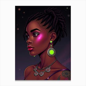 Afrofuturism Women Portrait Canvas Print