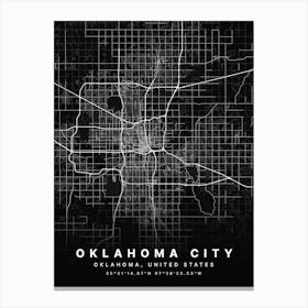 Oklahoma City Oklahoma Usa Black Map Lienzos