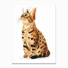 Bengal Cat Clipart Illustration 4 Canvas Print
