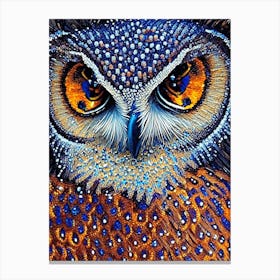 Owl Pointillism 2 Bird Canvas Print