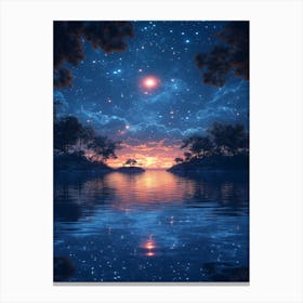 Night Sky Over Water 6 Canvas Print