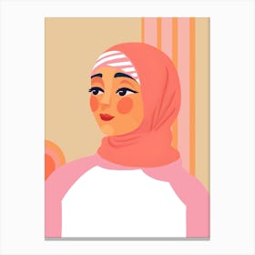 Muslim Girl In Stylish Hijab Canvas Print