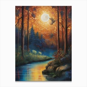 Full Moon In The Forest 1 Canvas Print