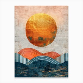 Sunset Over The Ocean 2 Canvas Print