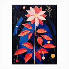 Poinsettia 3 Hilma Af Klint Inspired Flower Illustration Canvas Print