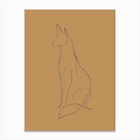 Wolf Drawing - Boho, Line Art Canvas Print