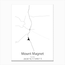 Mount Magnet,Australia Minimalist Map Canvas Print