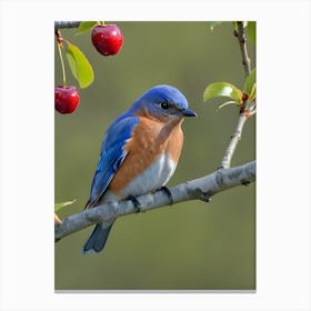 Eastern Bluebird-Reimagined 23 Canvas Print