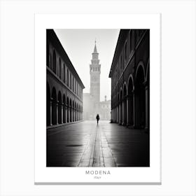 Poster Of Modena, Italy, Black And White Analogue Photography 3 Canvas Print