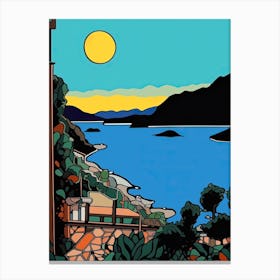 Minimal Design Style Of Amalfi Coast, Italy 4 Canvas Print