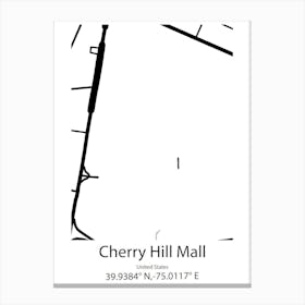 Cherry Hill,United States Minimalist Map 1 Canvas Print