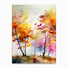 Watercolor Autumn Trees 1 Canvas Print