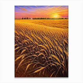Sunset In The Wheat Field By Jim Wilson Canvas Print