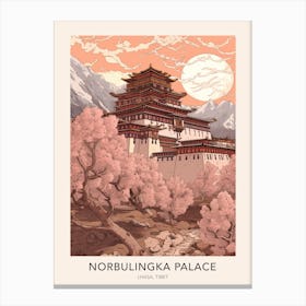 The Norbulingka Palace Lhasa Tibet Travel Poster Canvas Print