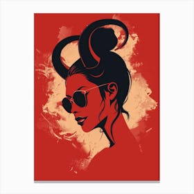 Devil Woman With Horns Canvas Print