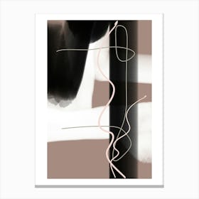 Abstract Painting.Black color and curvy lines. Canvas Print