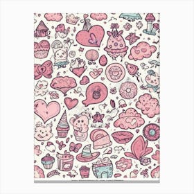 Doodle Pattern Canvas Print