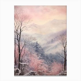 Dreamy Winter Painting Great Smoky Mountains Nationial Park United States 3 Canvas Print