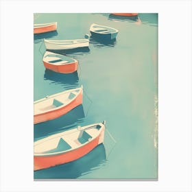 Boats Sitting Quietly In The Bay Canvas Print