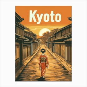 Aihrgdesign A Retro Travel Poster For Kyoto Canvas Print