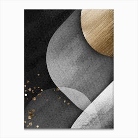 Abstract Gold And Black Canvas Art Canvas Print