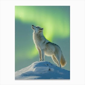 White Wolf Howling. Generated with AI. Art Print Canvas Print