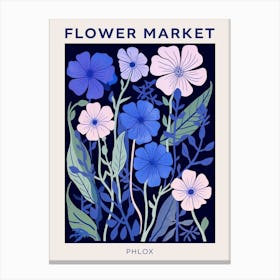 Blue Flower Market Poster Phlox 2 Canvas Print