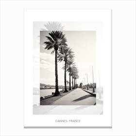 Poster Of Cannes, France, Black And White Old Photo 3 Canvas Print