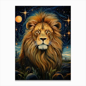 Lion At Night 1 Canvas Print