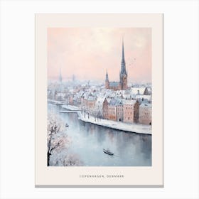 Dreamy Winter Painting Poster Copenhagen Denmark 2 Canvas Print