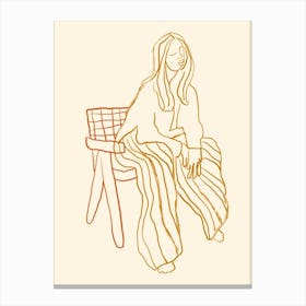 Woman Sitting On A Chair Canvas Print