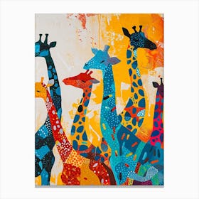 Abstract Geometric Giraffe Herd 4 Canvas Print