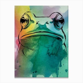 Frog Watercolor Painting Canvas Print