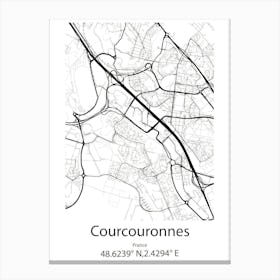 Courcouronnes,France Minimalist Map Canvas Print