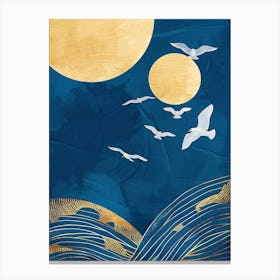 Seagulls In The Sky 3 Canvas Print