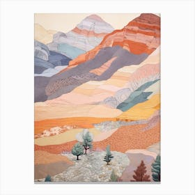 Mount Marcus Baker United States 2 Colourful Mountain Illustration Canvas Print