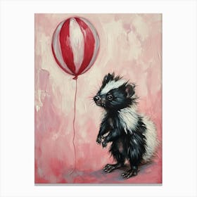 Cute Skunk 2 With Balloon Canvas Print