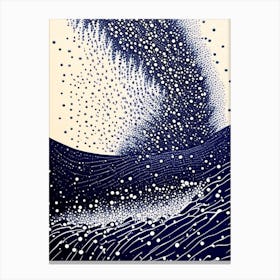 Water Splatter Water Waterscape Linocut 1 Canvas Print