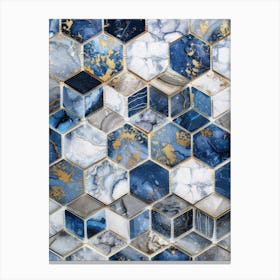 Blue And Gold Mosaic Tile 1 Canvas Print