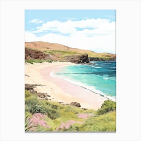 A Sketch Of Anakena Beach, Easter Island Chile 2 Canvas Print